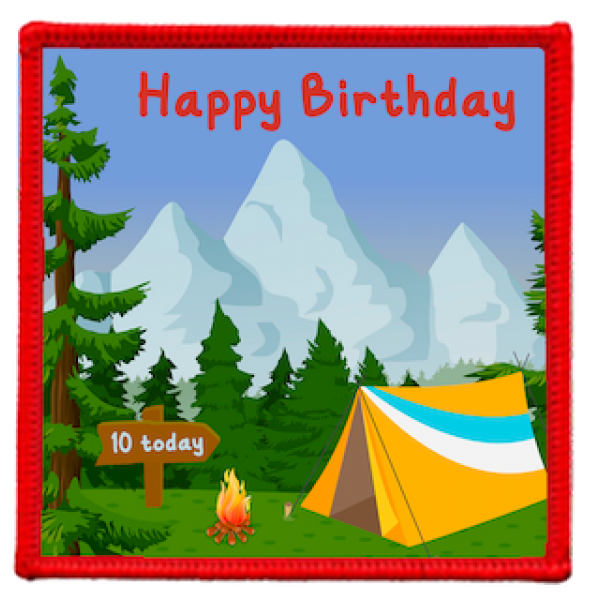 Happy Birthday On Camp Badge