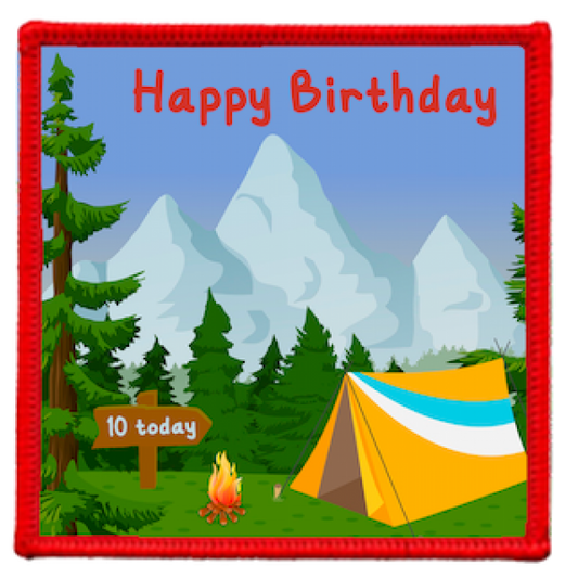 Happy Birthday On Camp Badge